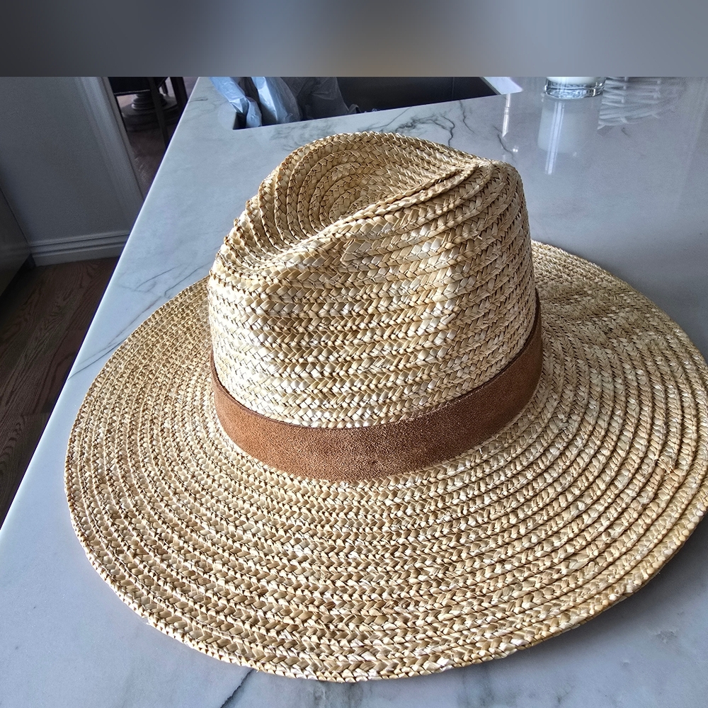 Stylish Straw Hat with Tan Band